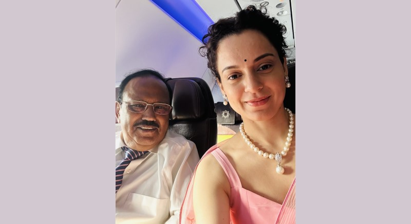 Kangana Ranaut’s Chance Encounter with NSA Ajit Doval While Promoting Tejas