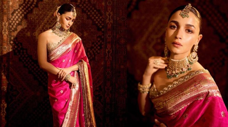 Alia Bhatt Stuns in Traditional Indian Bridal Attire for New Photoshoot