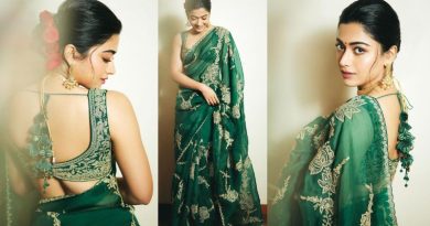 Rashmika Mandanna Stuns in Elegant Green Saree Look on Instagram