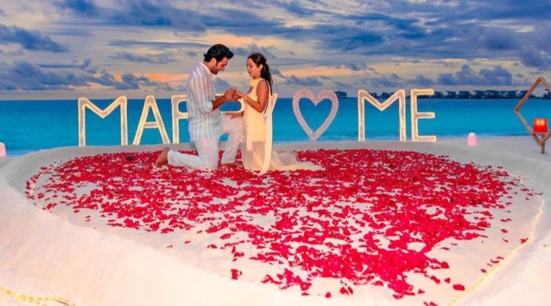 Aadar Jain and Alekha Advani A Romantic Beachside Engagement