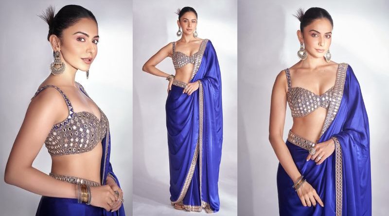 Rakul Preet Singh Stuns in Royal Blue Ensemble for Dhanteras 2024 Celebration