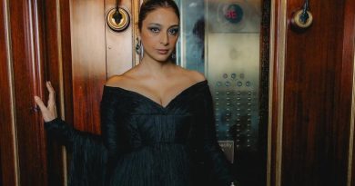 Tabu Stuns in Dramatic Black Gown, Shares Mesmerizing Elevator Portrait