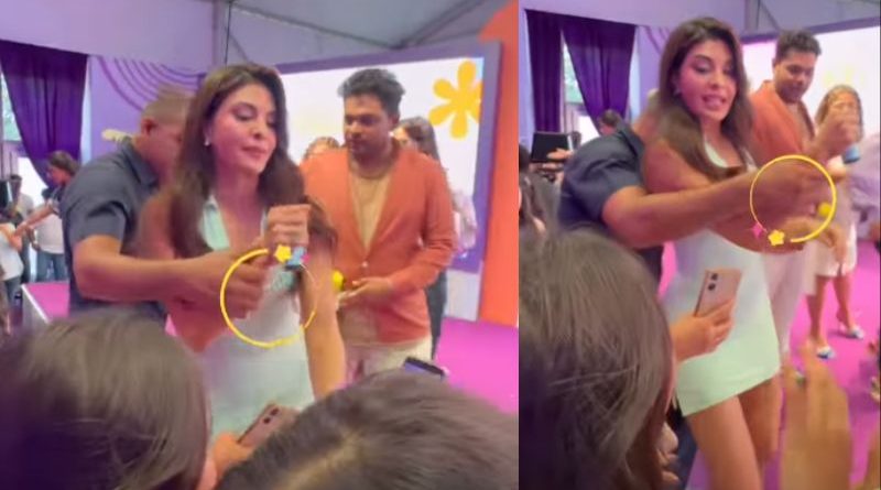 Jacqueline Fernandez's Bodyguard Grabs Her Wrist